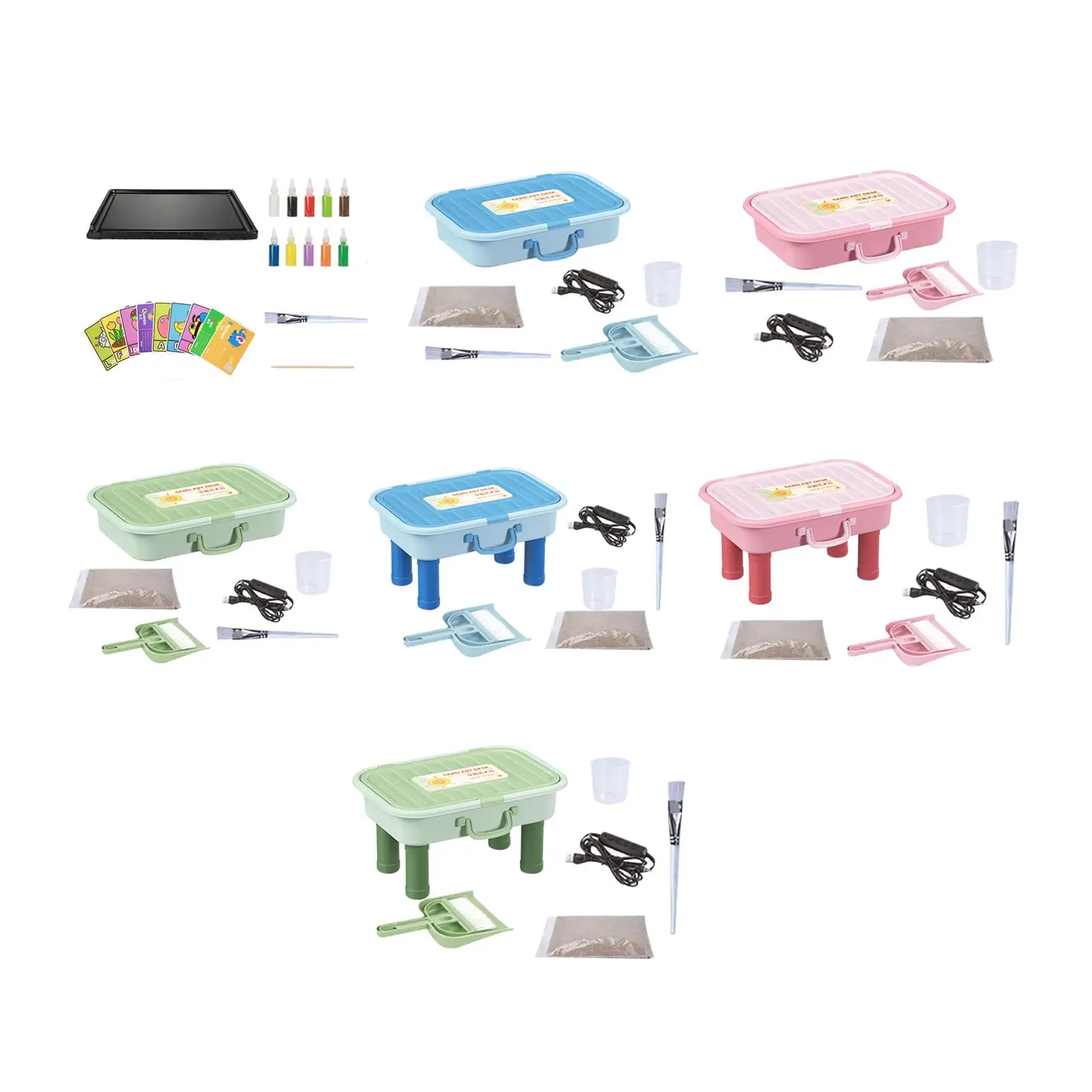 Portable Light Sensory Sands Box Table DIY Sand Arts and Crafts Scenic Sandbox sand Art Kits for Preschool Beginner