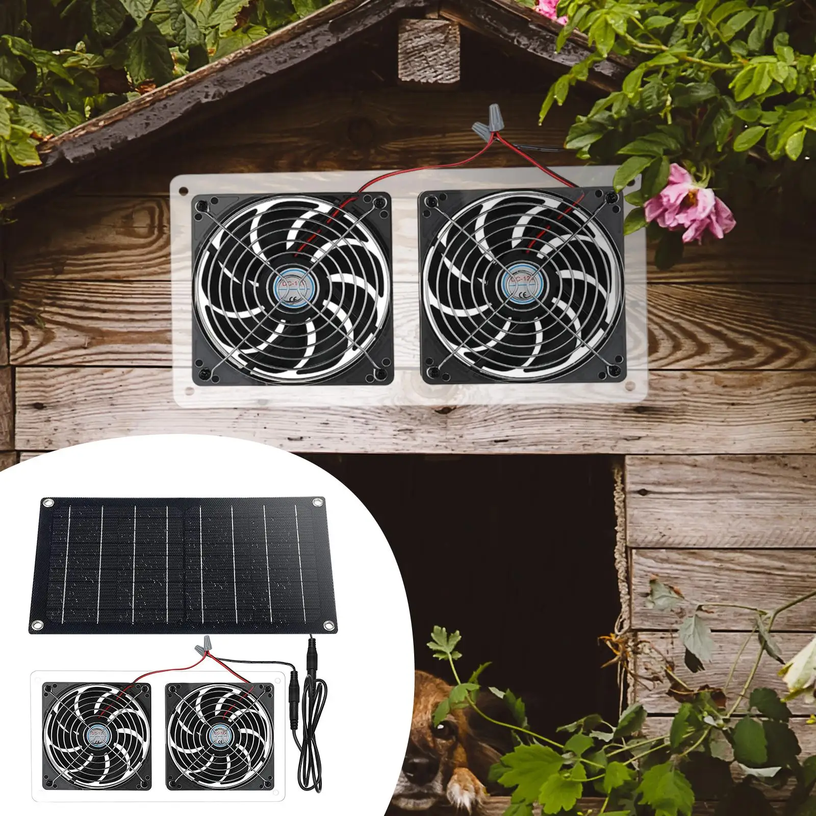 10W solar Exhaust Fan, Waterproof solar mini Ventilator for home, Greenhouse, dog Chicken House