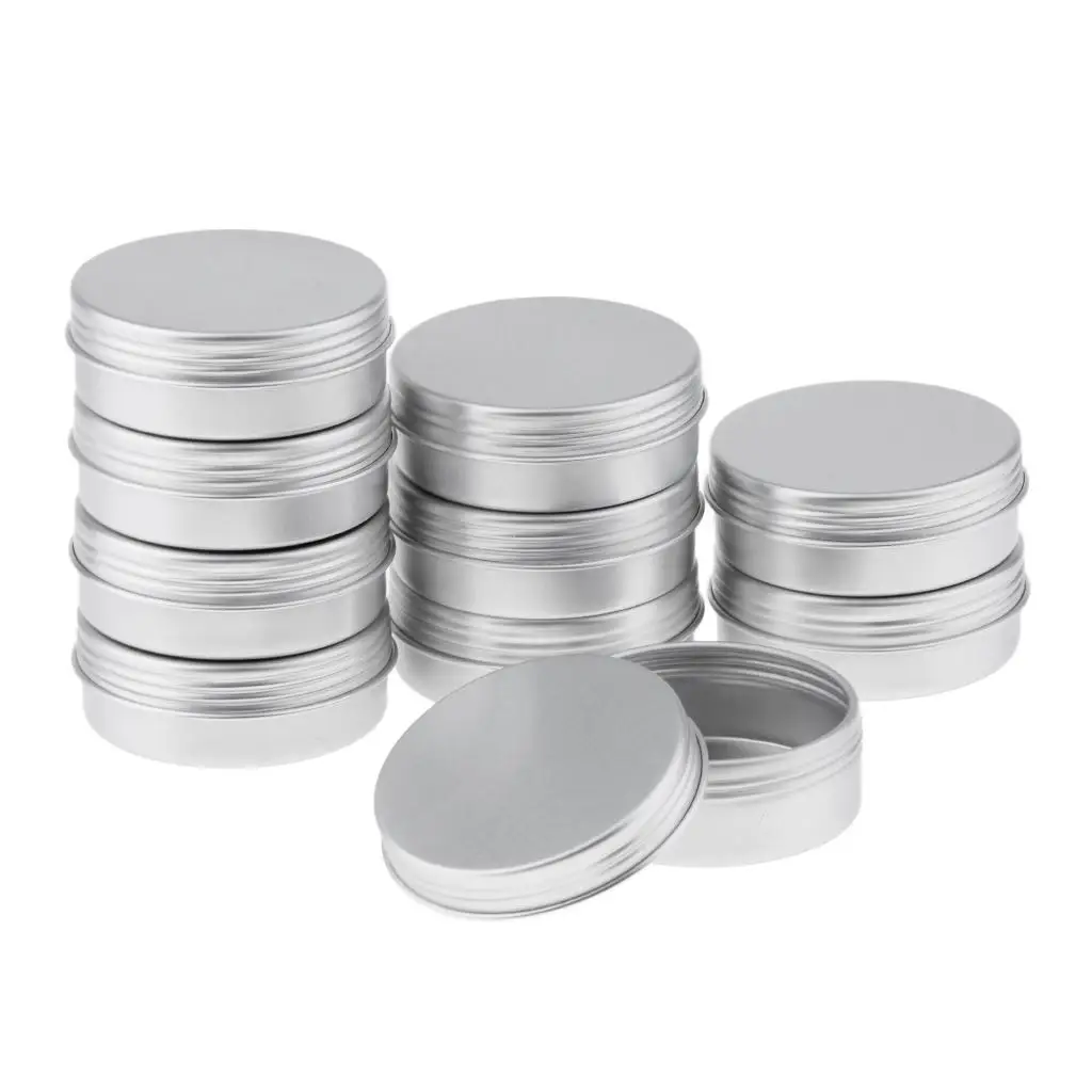 10 Pack Aluminium Lip Pots 25ml Capacity Empty Cosmetic// Pots Tins Jars