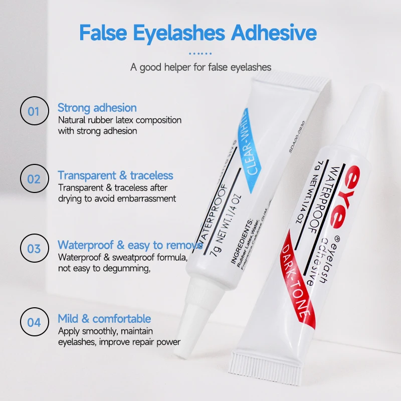 S9ef30e45f470424b9d50e4683f00e934f 2 Colors Black White Professional Eyelashes Glue Waterproof Eye Lash Glue for False Lashes Extension Gel Makeup Tools