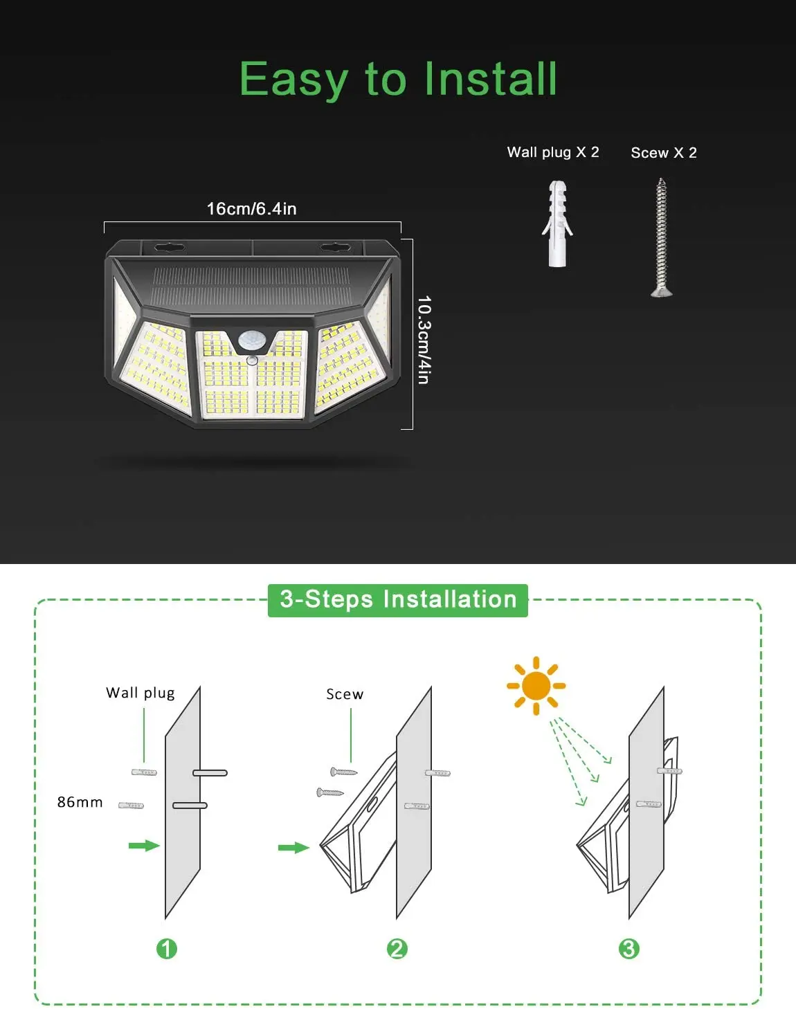 solar torch lights 310 LED Outdoor Solar Lights Motion Sensor Solar Lights IP65 Waterproof Wireless Solar Wall Light for Yard Garage Fence Deck best outdoor solar lights