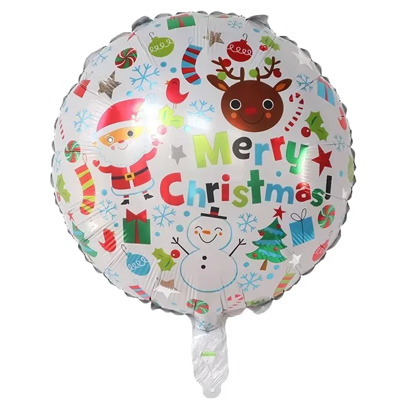 10 Stücke 18 Zoll Frohe Weihnachten Folie Helium Ballons Feliz Navidad Weihnachtsbaum Ornament Schneemann Weihnachtsmann Party Dekorationen Supplie – Detail 7
