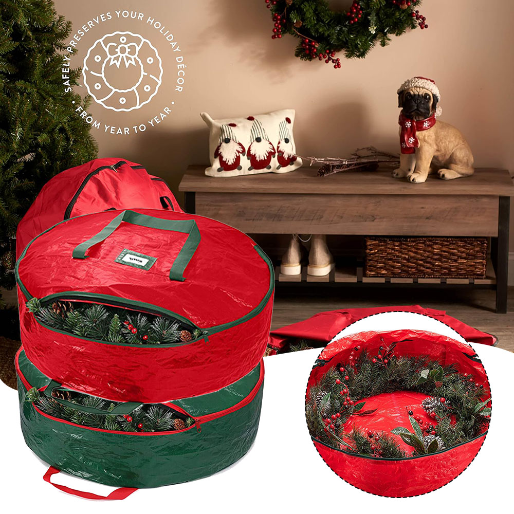 Weihnachts material festliche Aufbewahrung tasche Festival Girlande Aufbewahrung tasche mit großer Kapazität für den Außenbereich – Detail 1