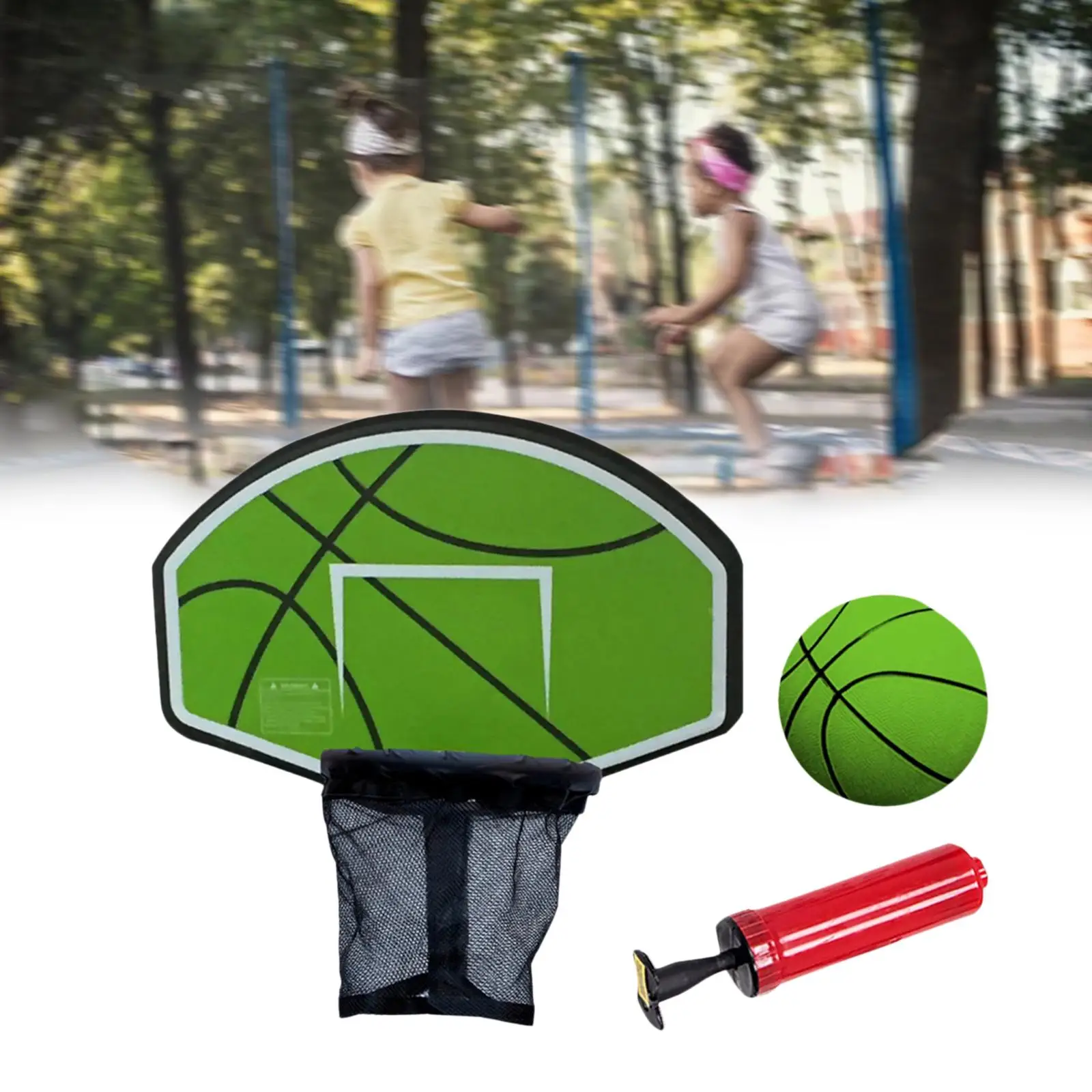 Basketball Backboard Toy with Net Lightweight Trampoline Basketball Hoop for Game Outdoor Sports Backyard Kids Garden