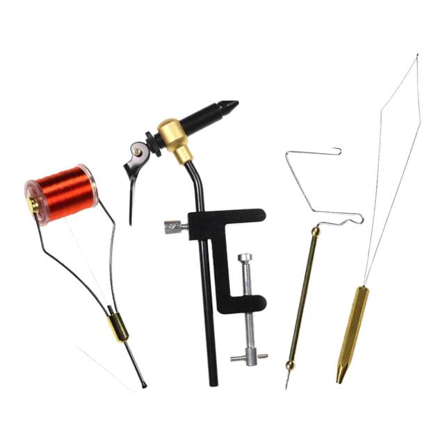 4Pcs Fly Tying Tool Kit Fishing Tackle Whip Finisher Outdoor Threader Fly Tying Vise