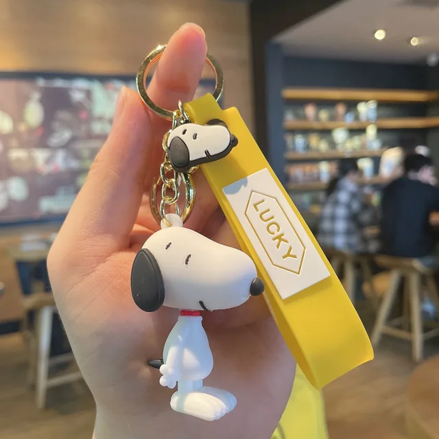 Snoopy Keychain Key Ring Toys Accessories Charm Unisex Pendant Silica Gel  Key Chains Series for Bag for Men Women Birthday Gift