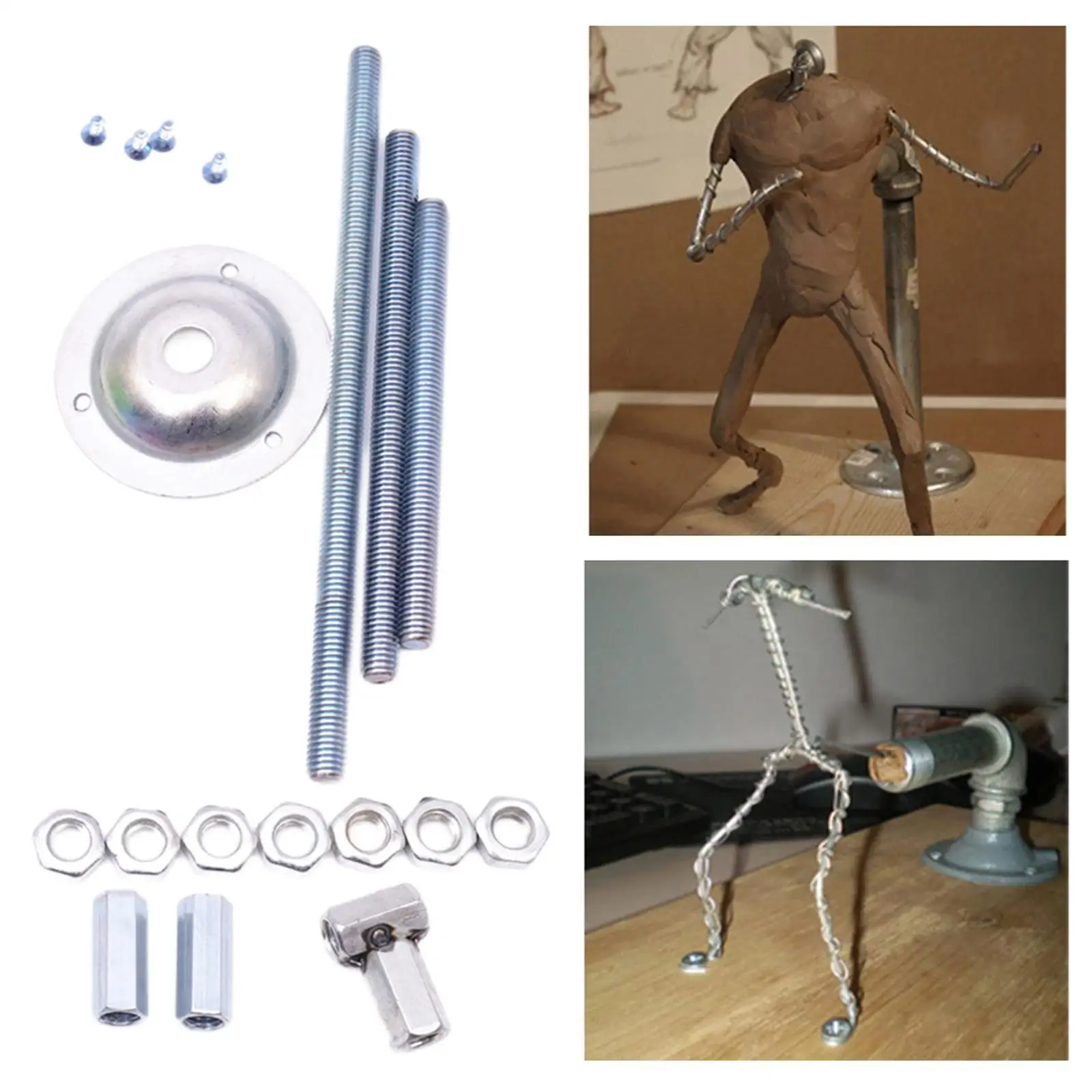 1Set Clay Model Stand Metal Pipe Support Rack DIY Wax Sculpting Carving Modeling Statue Hobby Figure Holder Supplies