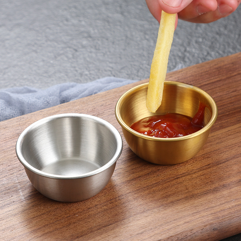 Ramekin Sauce Dipping Bowl Mini Sauce Cups Pudding Condiment Cups For Home Party Restaurant Silver 5Cm-1Pc