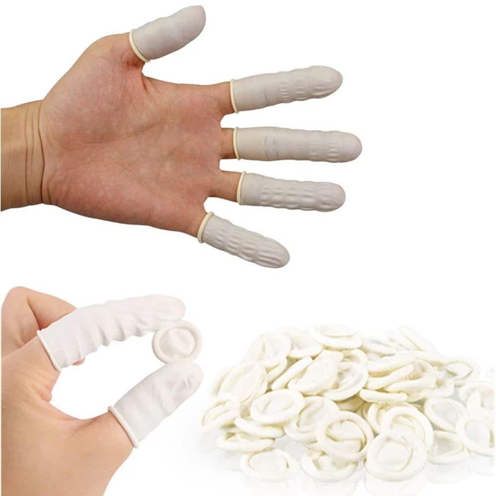 50/100Pcs Disposable Fingertips Protector Gloves Natural Rubber Non-slip Anti-static Latex Finger Cots Fingertips Durable Tool