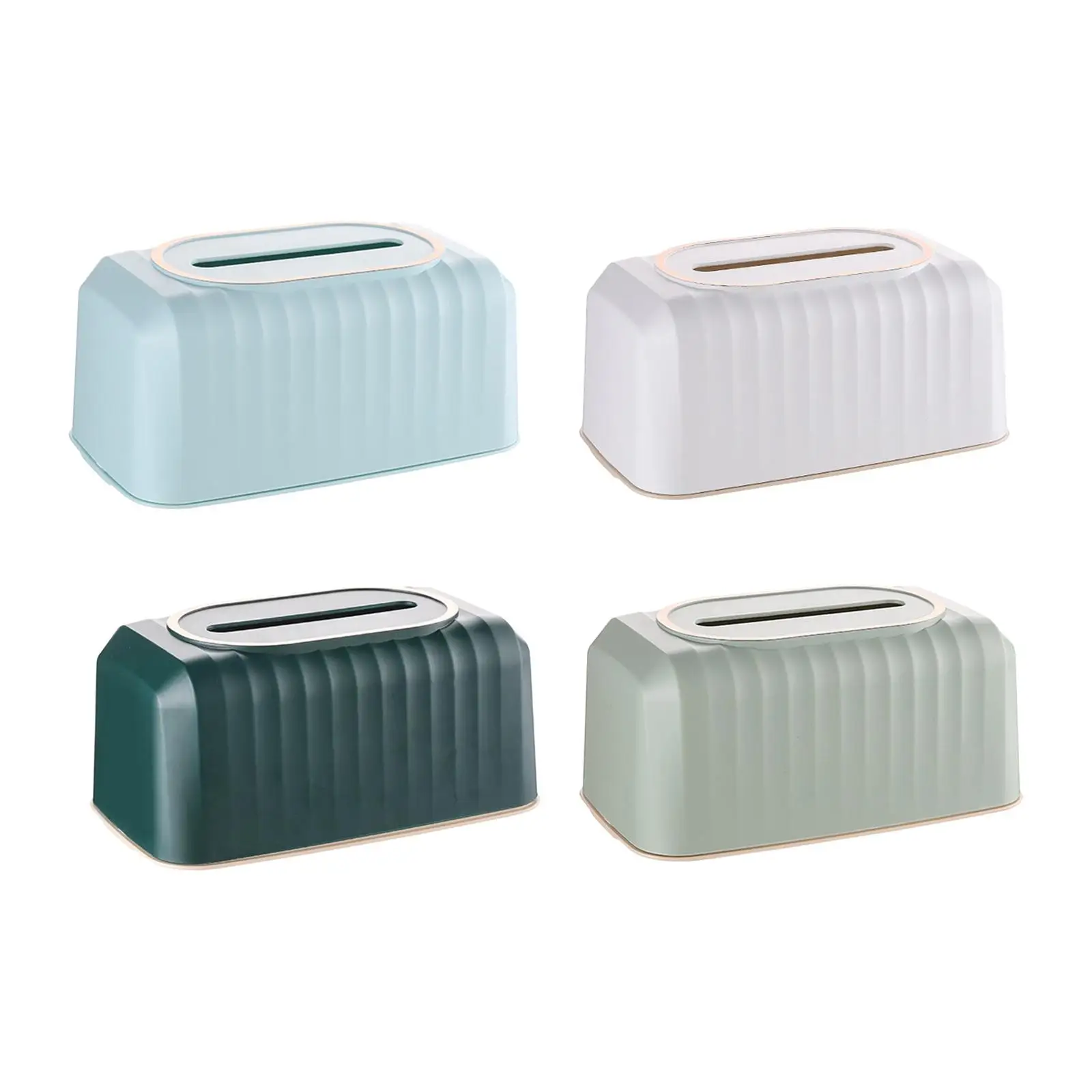 Striped Design Tissue Box Cover Case for Bathroom Dresser Widely Uses Decorative