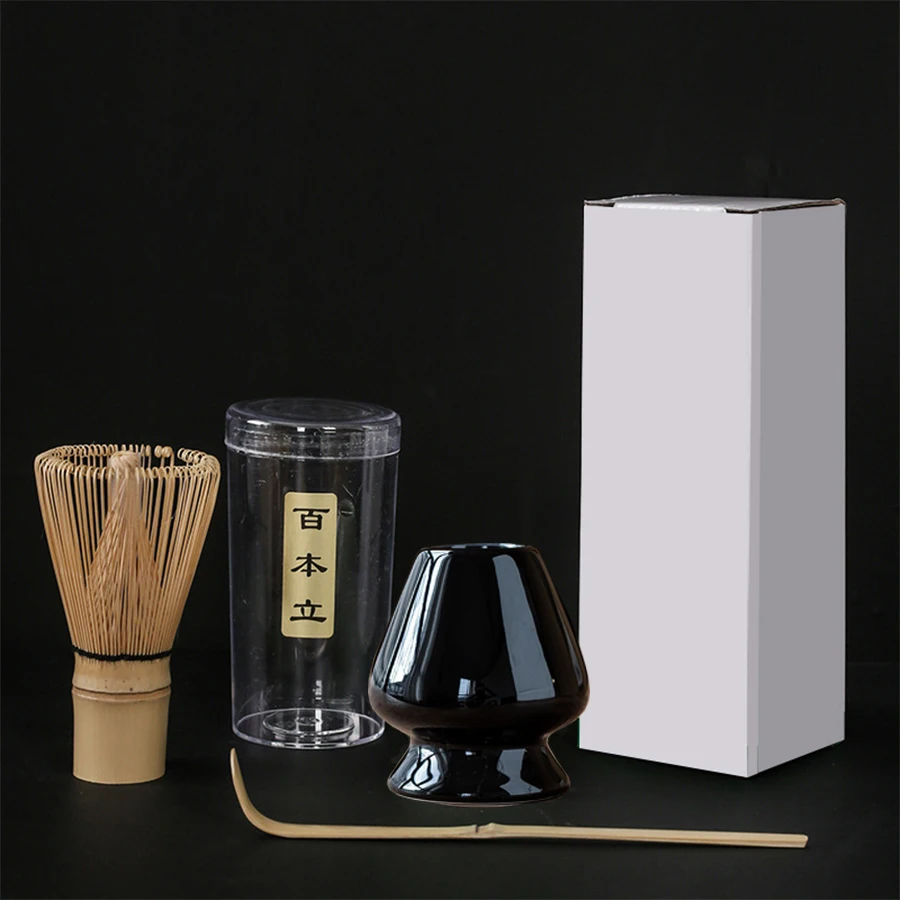 3-teiliges Matcha-Rührständer-Set (japanisches Bestellzubehör) inklusive 3 Löffeln und Teepinselhalter_voghion.com