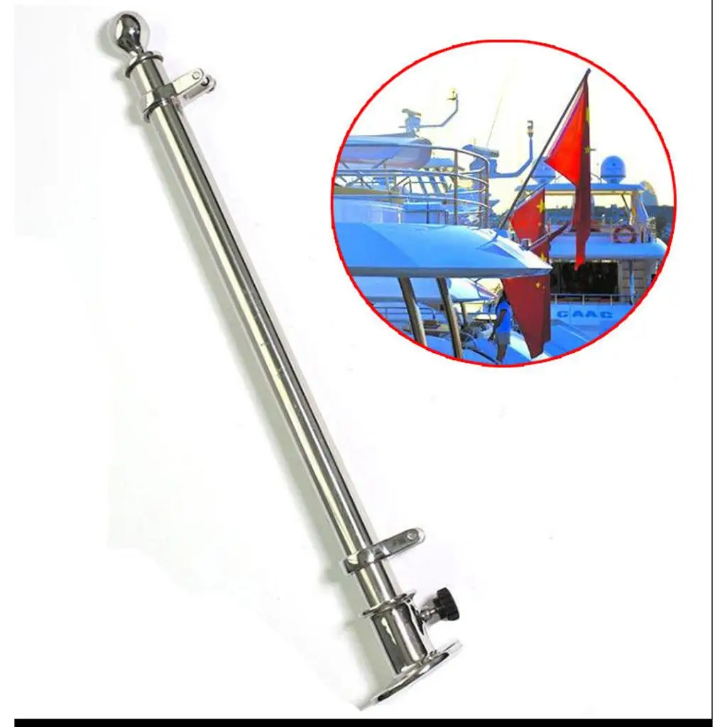316 Stainless Steel Mirror Polished  Inch Flagpole Marine Yacht Boat