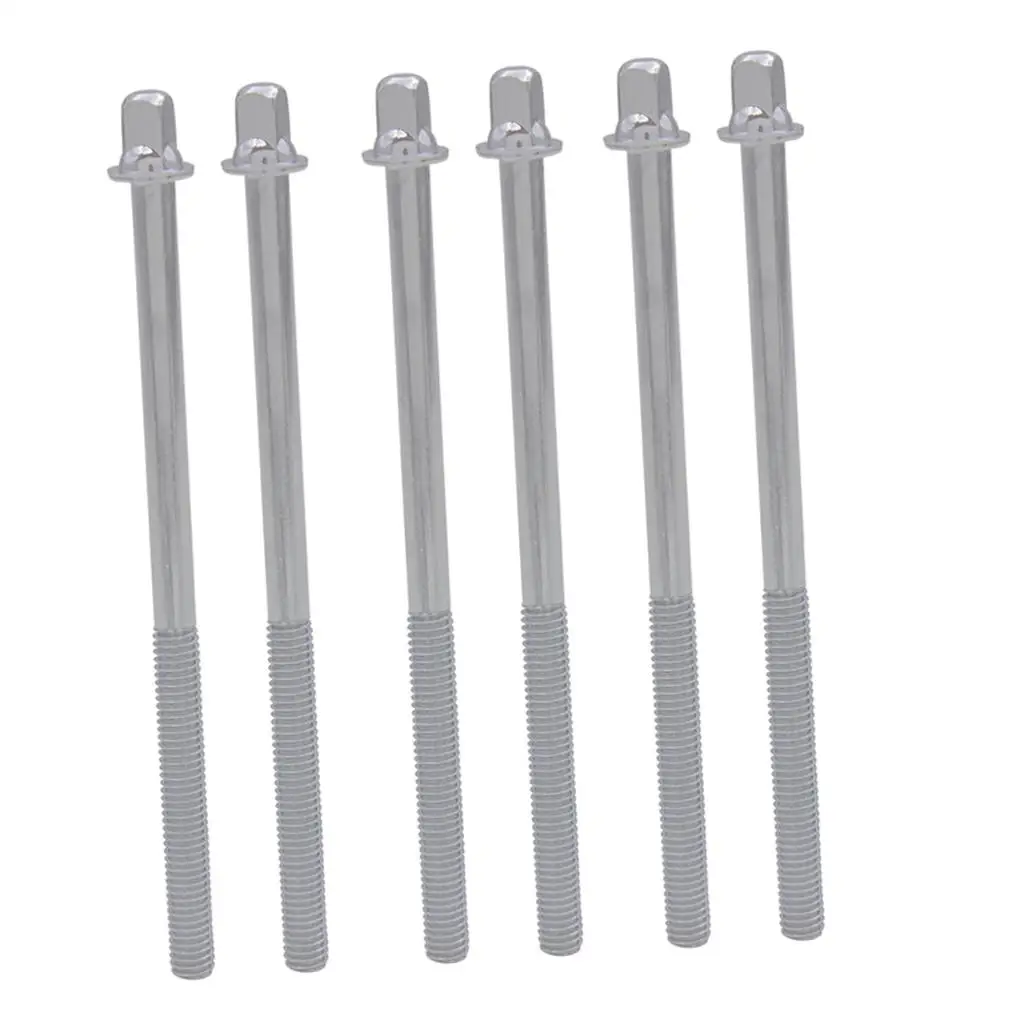 6 Pieces Drum Tension Rods Long Screws Musical Instrument Parts Percussion Replacement Accessory