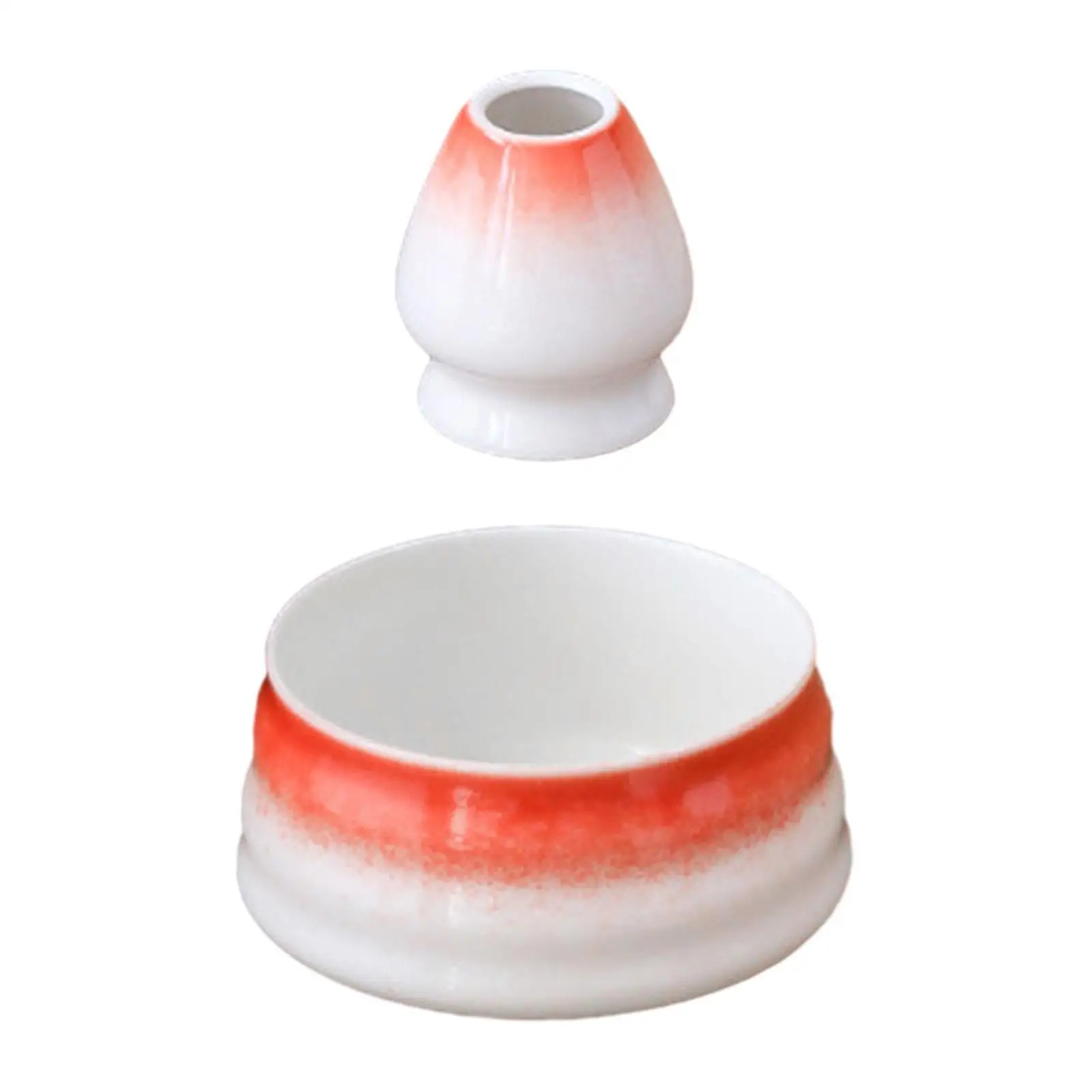 2Pcs Tea Bowls and Whisk Holder 500ml Matcha Ceramic Bowl for Japanese Matcha Preparation Beverage Matcha Beginner Tea Lovers