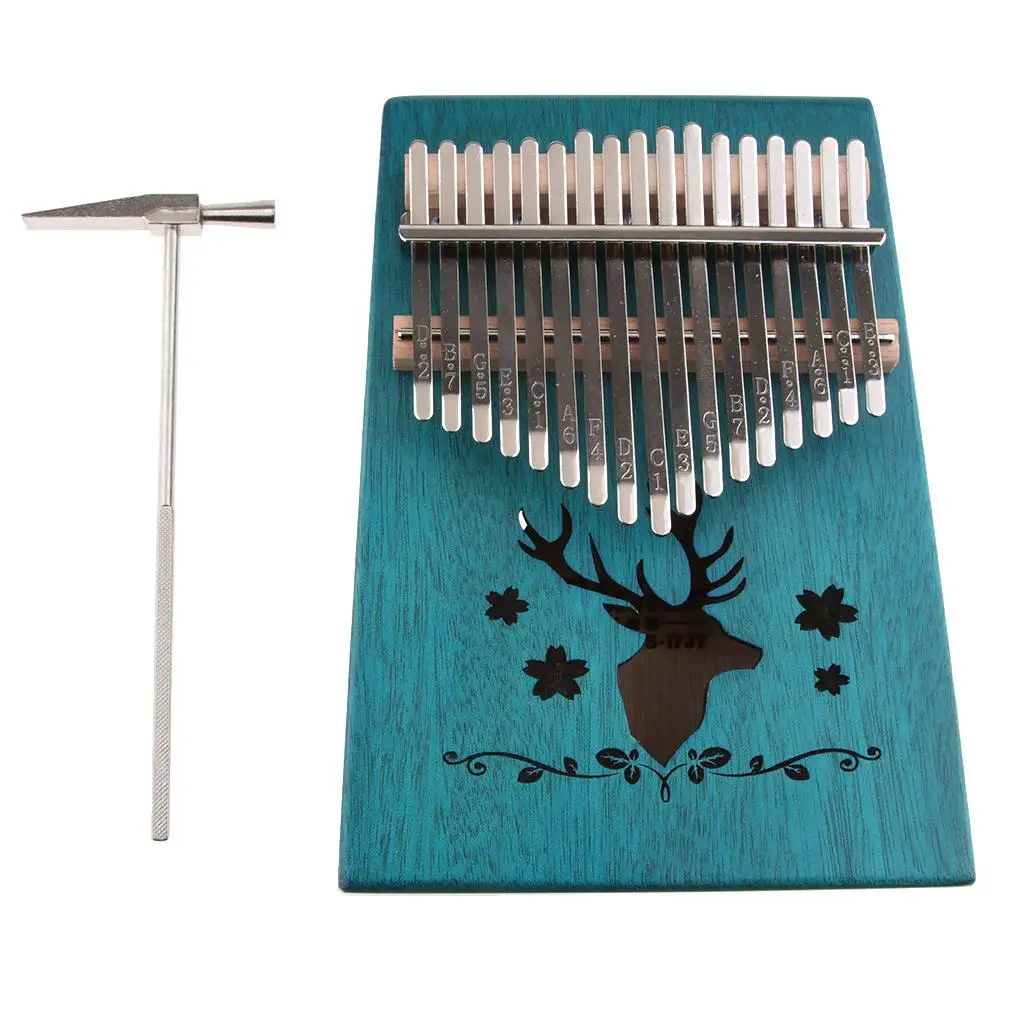 17 Keys Kalimba Thumb Piano, Single Board Professional Finger Piano with Tune