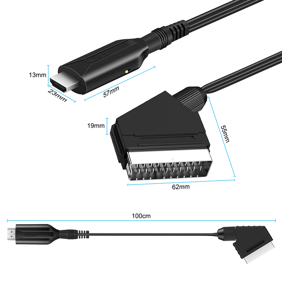 entrada HDMI para Scart Saída para HDTV