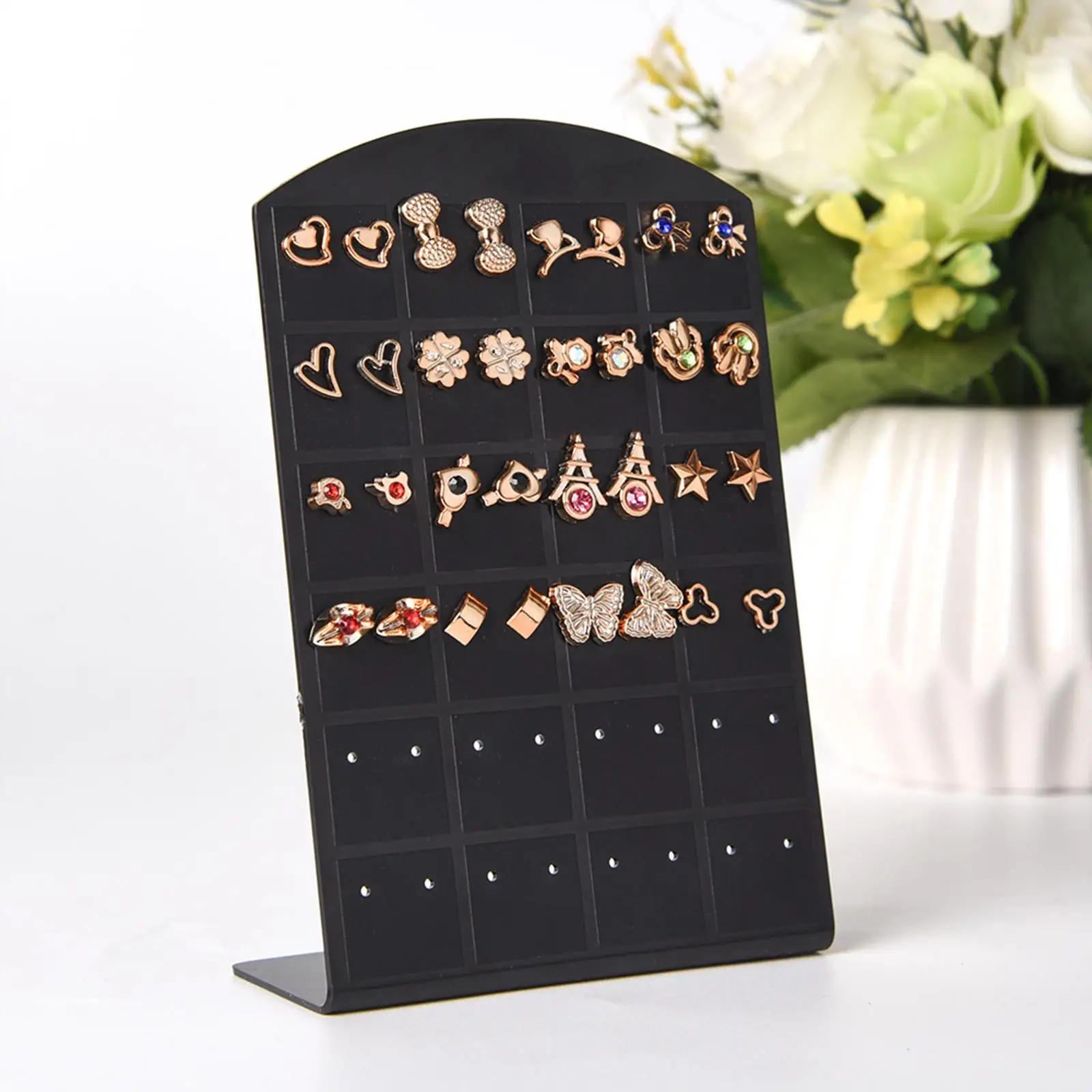 48 Holes Earrings Ear Studs Jewelry Show Display Rack Stand Organizer Holder Showcase Earrings Display for Retail Show Personal