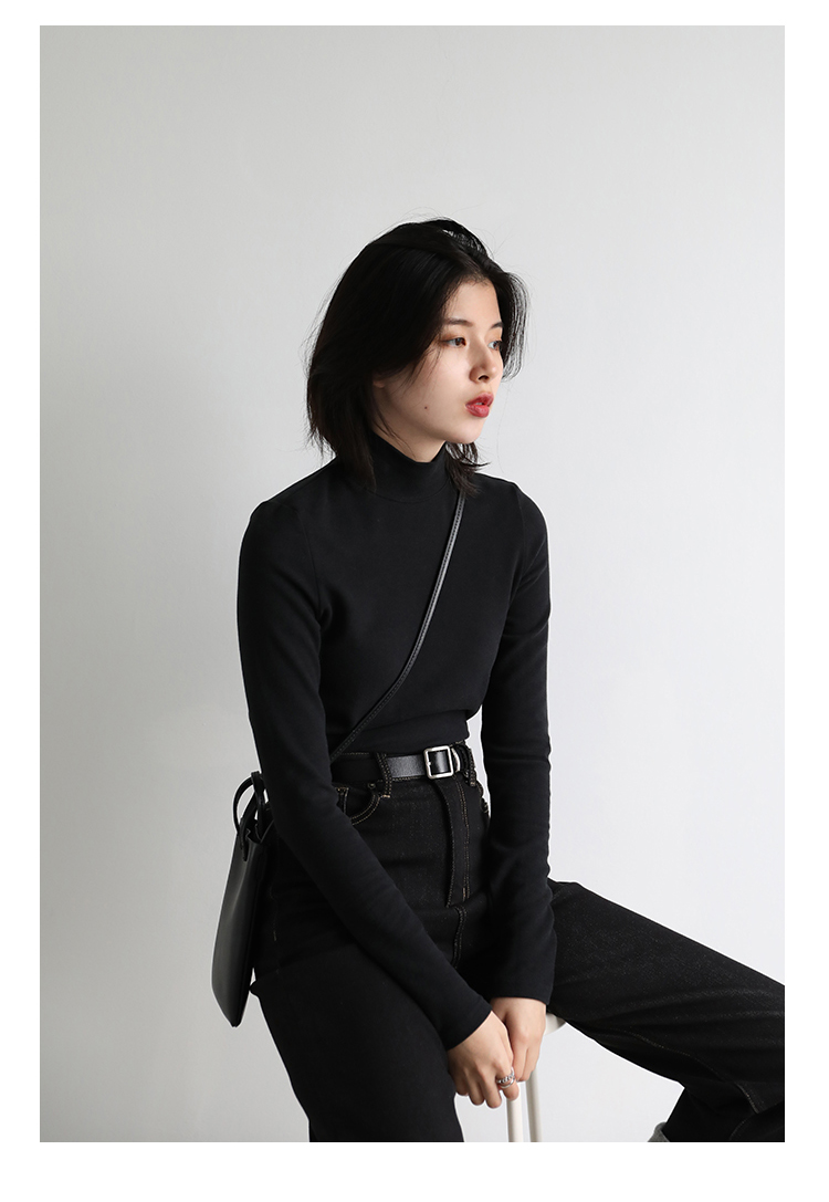 CHIC VEN Women Sweatshirt Turtleneck Pullovers Casual Solid Dralon Warm Bottom Blouse Office Lady Tops Autumn Winter 2023