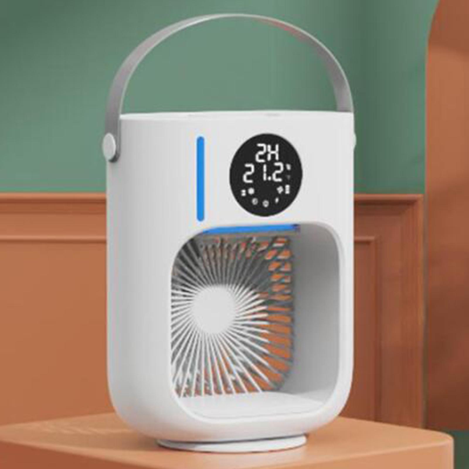 Portable Air Conditioner Fan Desktop Table Cooling Fan 1100ml Large Capacity for Camping Office 3 Wind Speeds 2 Misting Levels