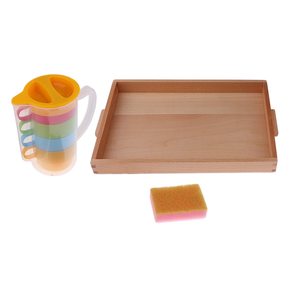 Montessori Basic Pouring Kit for Children Kids Early Education Wooden Toys
