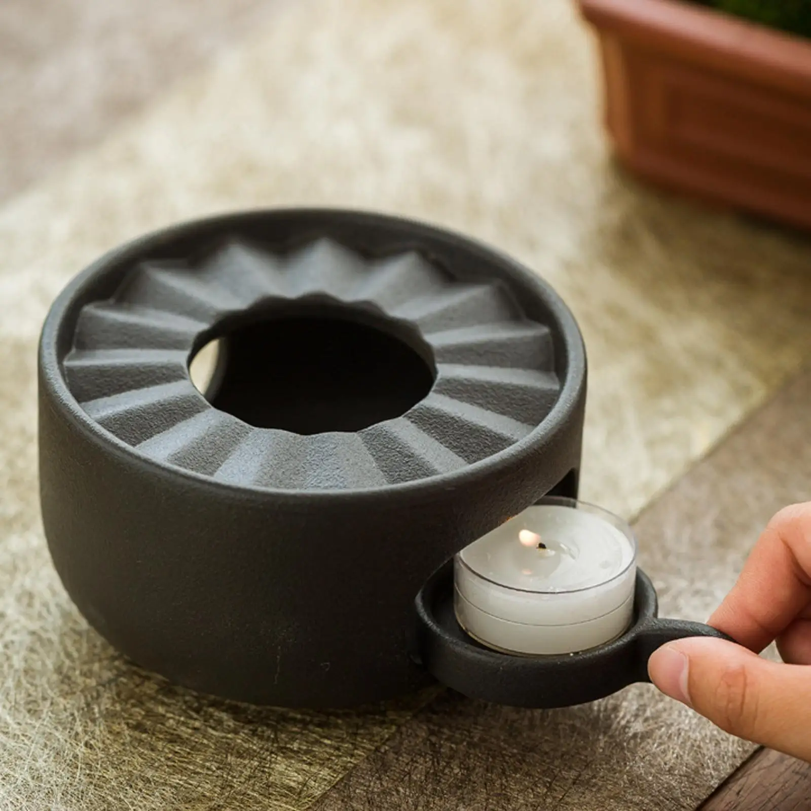 Japanese Retro Style Teapot Warmer Coffee, Milk, Tea Heating Burner Candle