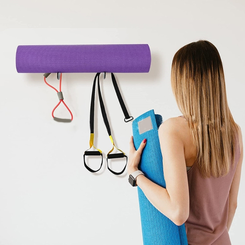 Description Picture 4 of item652D Yoga Mat Hanging Rack Wall Mounted Foam Rollers Holder for Home, Small Studio