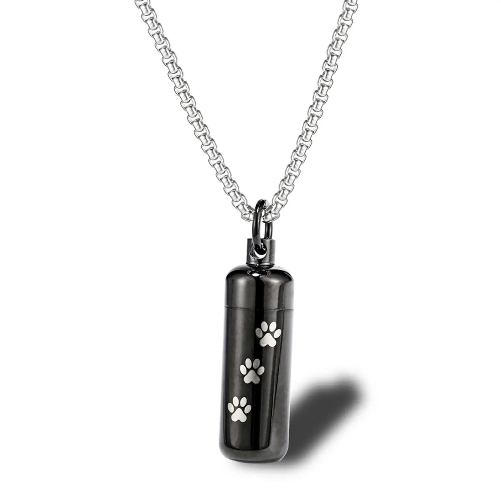 Cremation Urn Necklace Titanium Steel Cylinder Keychain Jewelry Locket for Perfume Ashes Women Men Husband Wife Human Pet
