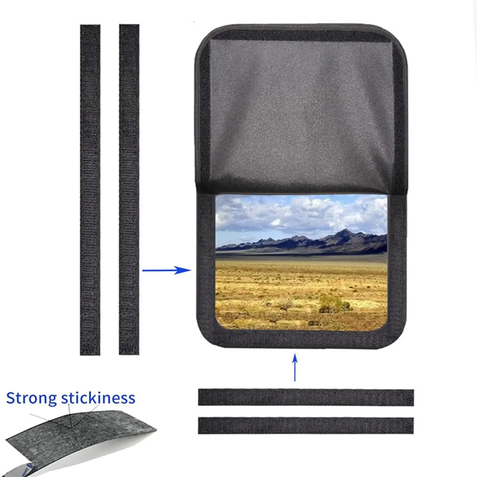 RV Door Window Fabric Protective Protective Travel Trailer Windshield Collapsible Black Sunshade for Trailers Campers