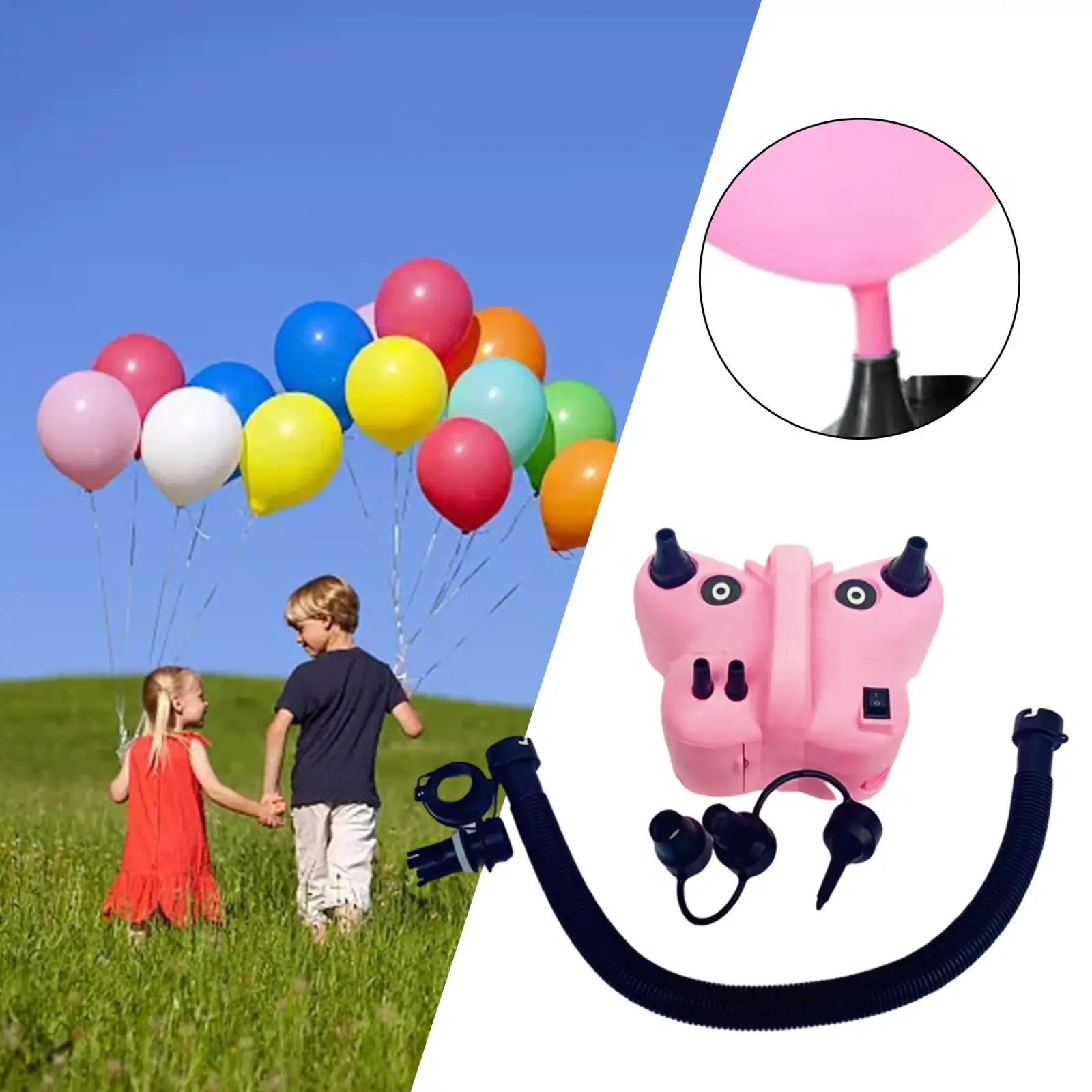 Portable Electric Balloon Inflator Pump Manual and Automatic Pumping Mode for Ballon Arch Garland Rubber Boat Floating Tube
