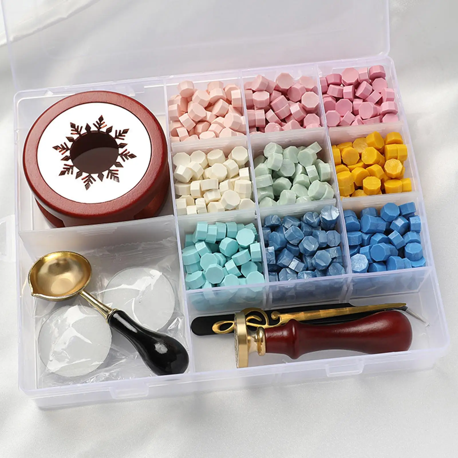 Wax Seal Kit Sealing Wax Warmer Tealight Candles Wax Letter Seal Kit for Invitations Crafts