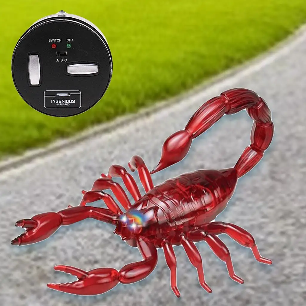 Creative  RC Remote Control Scorpion Toy Spoof Interactive Flashlight Eyes  Jokes Tricky Toys Halloween Gifts for Kids