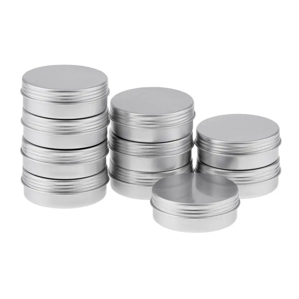 10 Pack Aluminium Lip Pots 25ml Capacity Empty Cosmetic// Pots Tins Jars