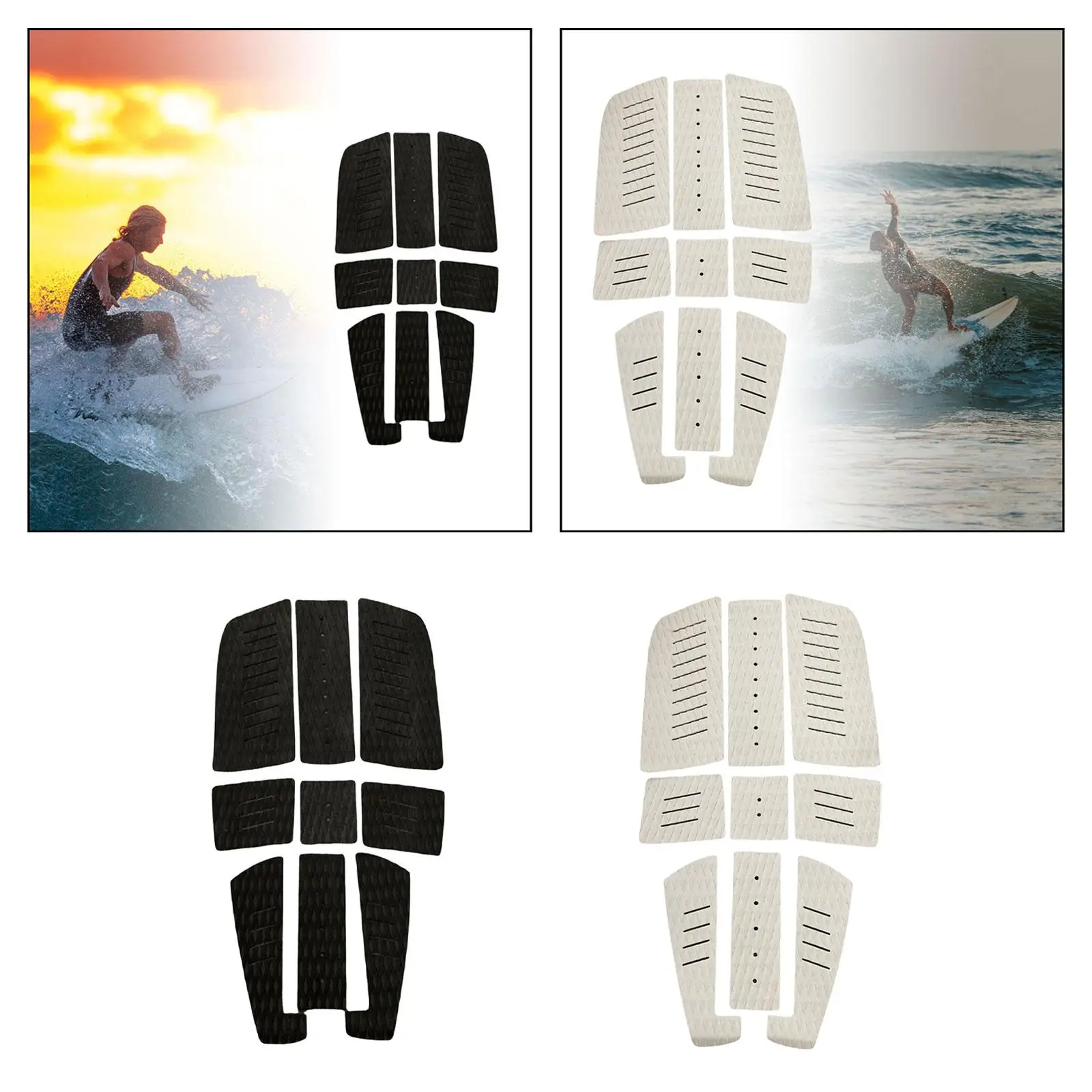 9x Surfboard Traction Pad Non Slip EVA Deck Grip Mat for Water Sports Fish Board Paddleboard Skimboarding Longboard