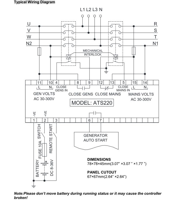 Mebay-ATS Switch Controller, Auto Manual, Display LED,