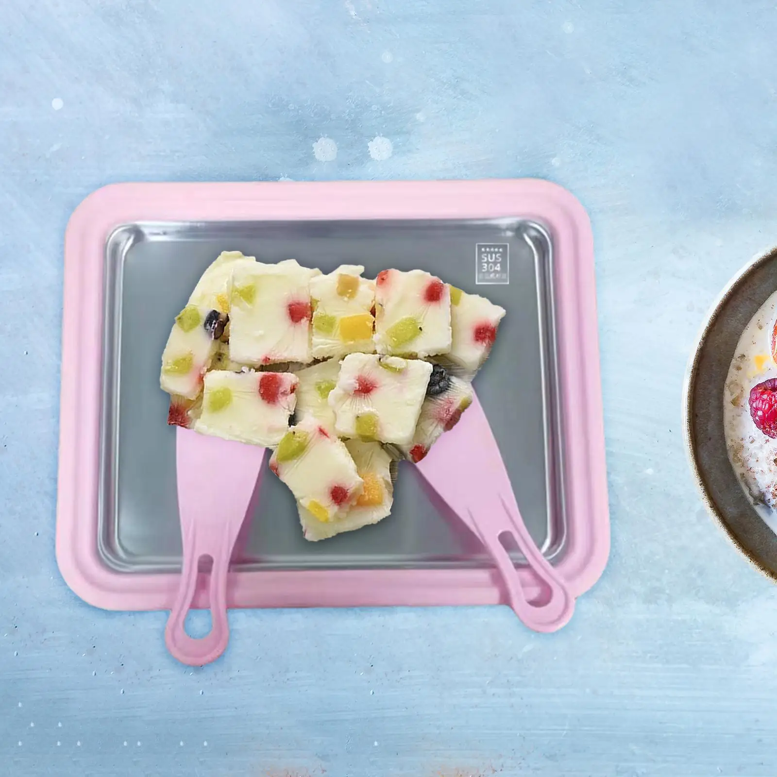 Ice Cream Pan Sweet Spot Pan Freezer Pan Practical Homemade DIY Rolled Cream Freeze Yogurt for Parties Kids Home Holiday