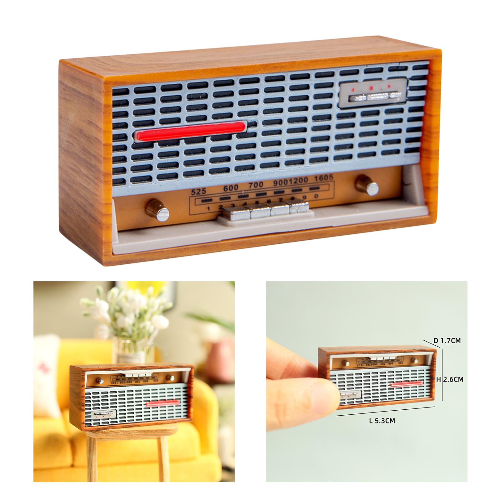 Miniature Radio Cassette Record Player for 1:8 Dollhouse Decoration Toys