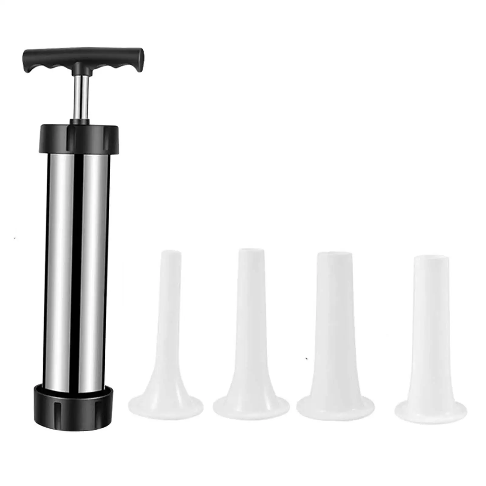 Sausage Stuffer Machine for Home with 4 Filling Nozzles Attachment 4 Sausage Nozzle Attachments Portable Sausage Filling Tools