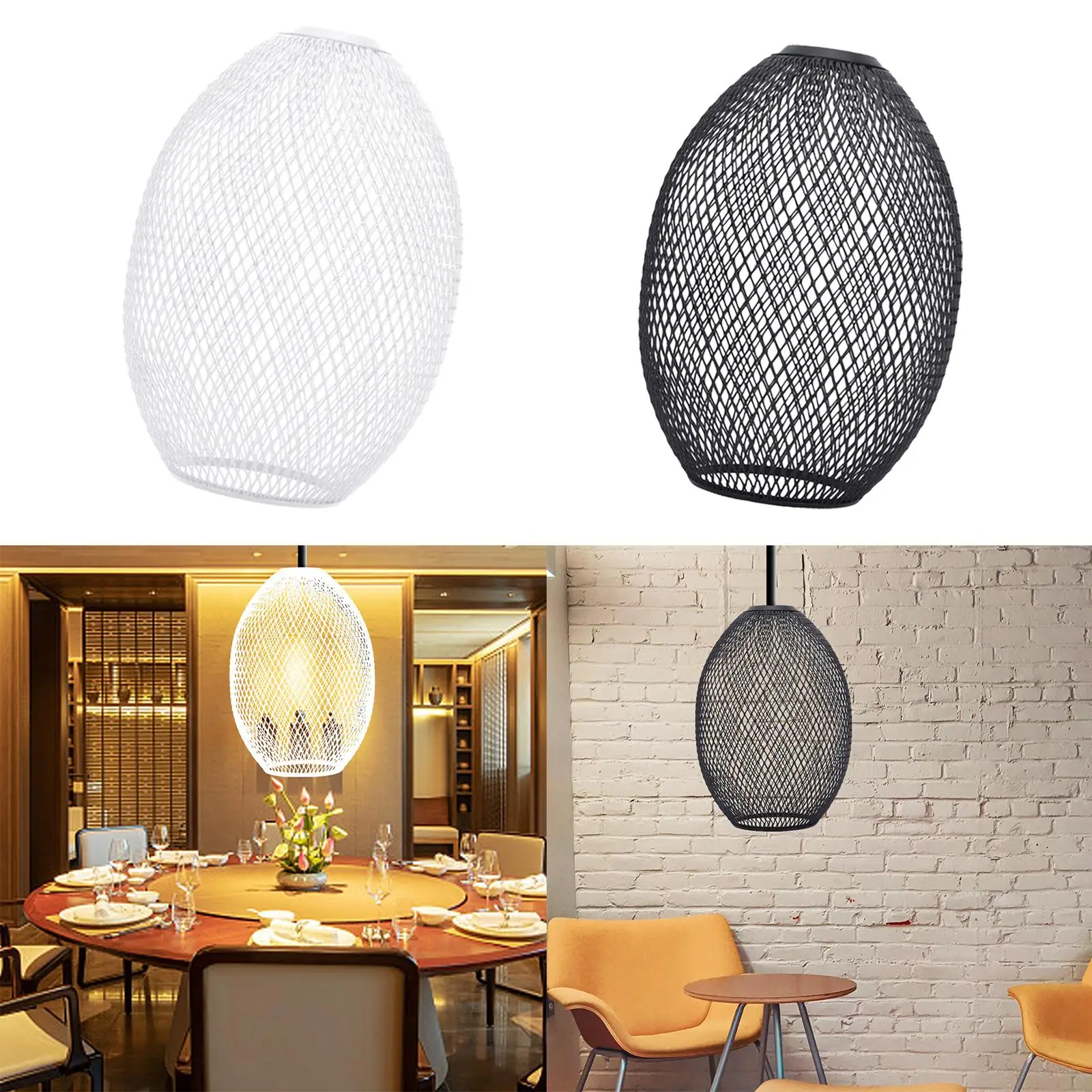 2Pcs Modern Iron Wire Lampshade Ceiling Light Cover Living Room Cafe Decor