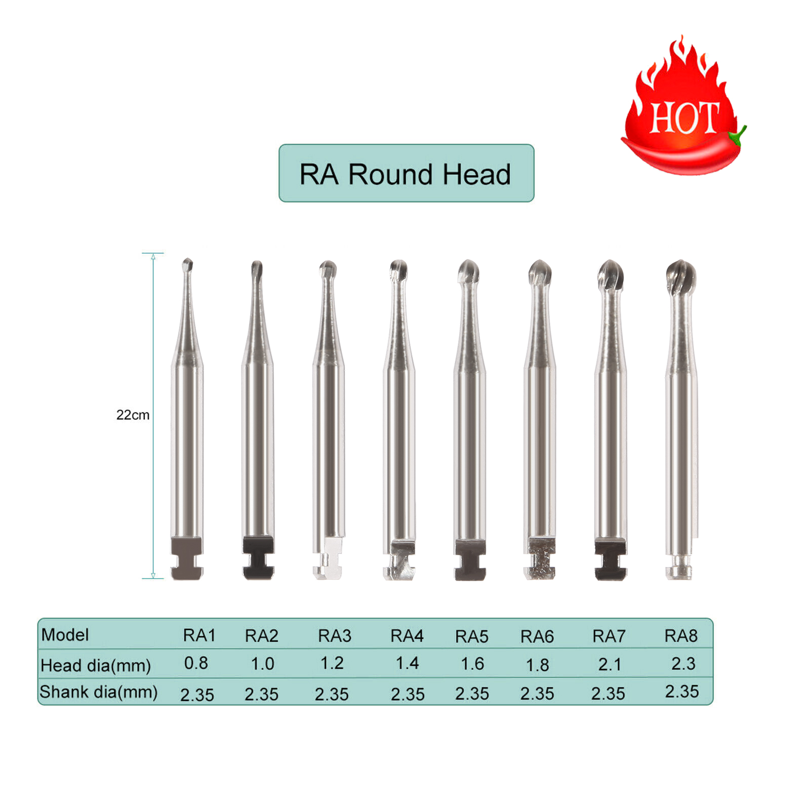 Best of 5 Pcs / Box Dental Tungsten Steel Carbide Burs Round Head RA Latch 0.8 / 1 / 1.2 / 1.4 / 1.6 / 1.8 / 2.1 / 2.3mm For Low Speed Handpiece 2.35mm Reviews & Tips