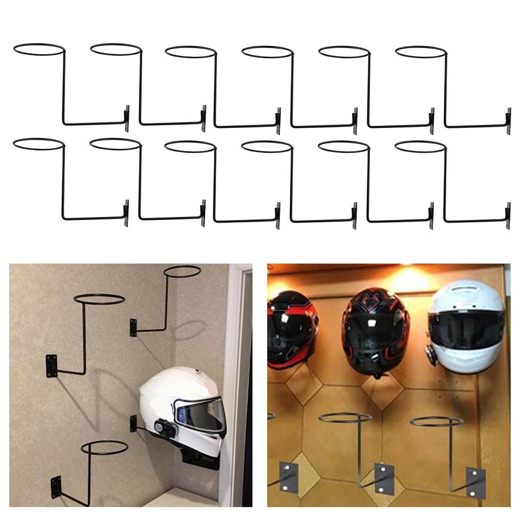 12x Wall Mounted Motorcycle Accessories Steel  Hanger Organizer Black