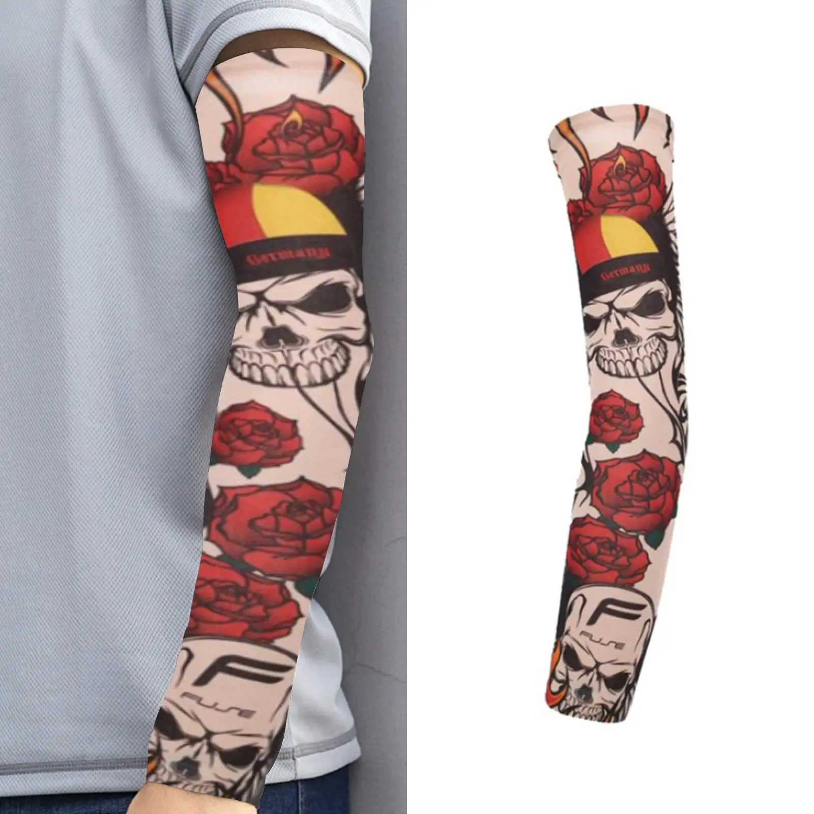 Tattoo Arm Sleeves Arm Cover Sun UV Protection Sleeve for Football Men Women