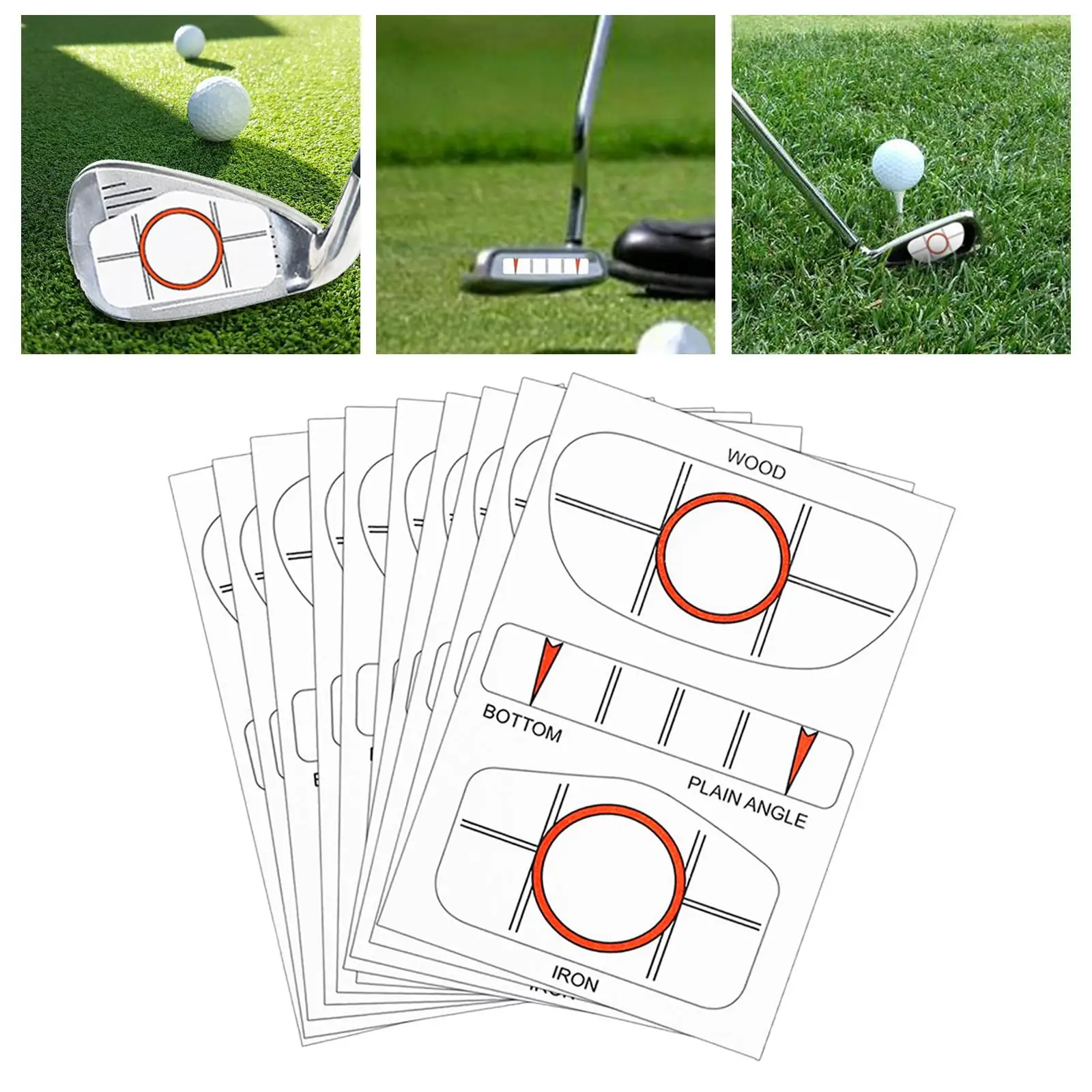 10Pcs Golf Club Impact Labels Swing Irons Impact Learning Device for Indoors