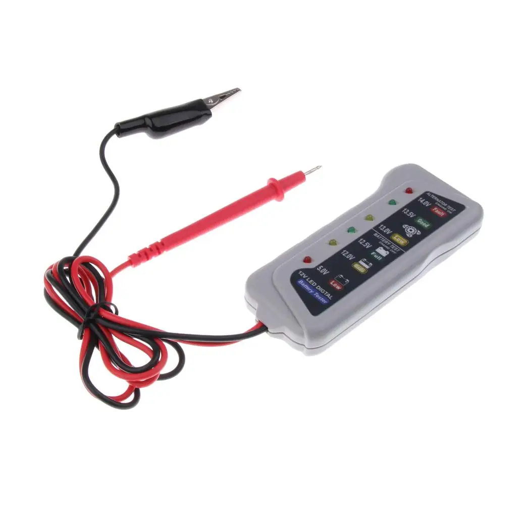 12V 6 LED Digital Display Battery Tester Voltmeter Charging System Analyzer