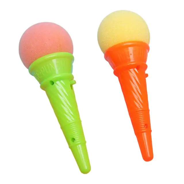 Small Ice Cream Cone Shooter Popper Toy - Foam Ball Shoots From Cone 