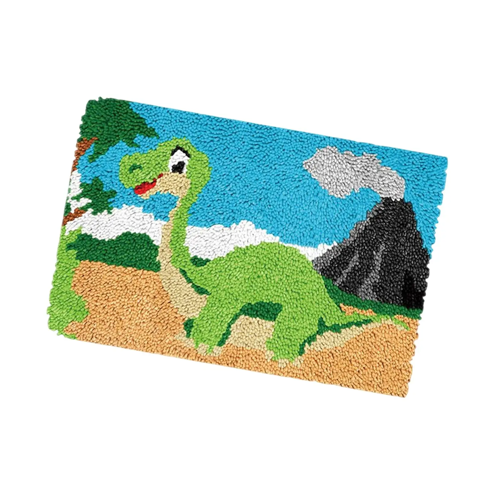 Dinosaur Latch Hook Rug Kits Door Mat Needlework Unfinished Tapestry DIY Rug Making Kits Crochet Yarn for Beginners