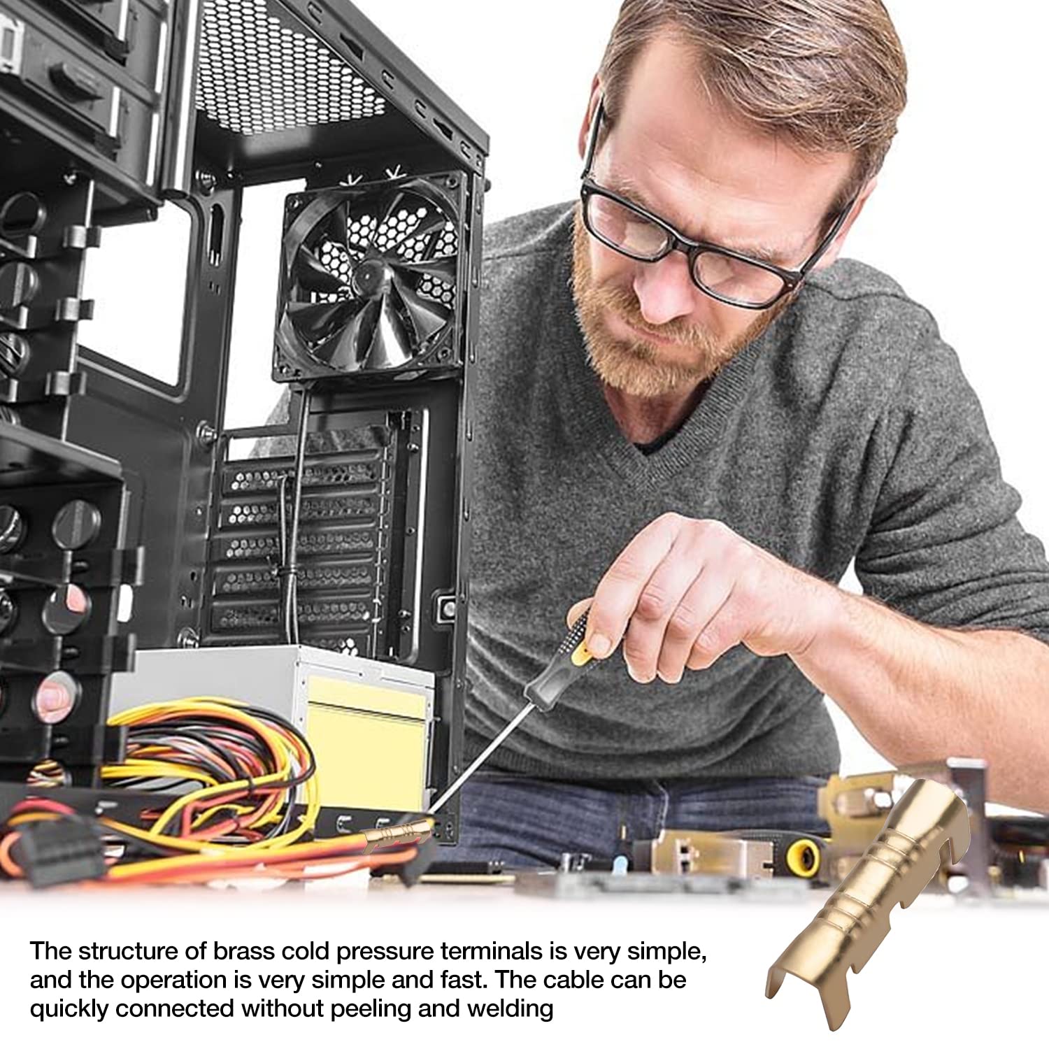 Description Picture 4 of item50-1000pcs 453 U-shaped Terminal Tab Cold Inserts Connectors Cold Terminal Small Teeth Fascia Terminal, 0.3-1.5mm2