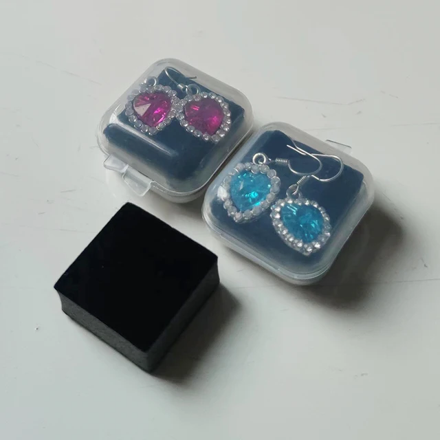feiluan store jewelry box inside sponge 100pcs black velvet sponge fit for  Jewellery Box Packaging 4*4*2.5CM BOX