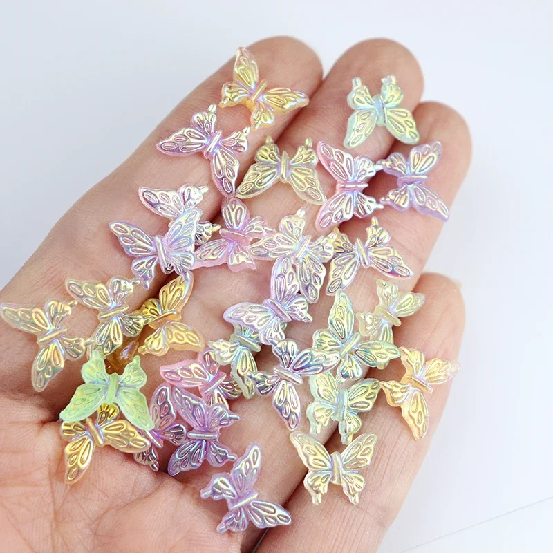 Best of 30pcs Iridescent Glitter Butterfly Nail Art Charms Aurora Butterfly Nails Decoration Jewelry Nail Supplies For Professionals Reviews & Tips - Image 5