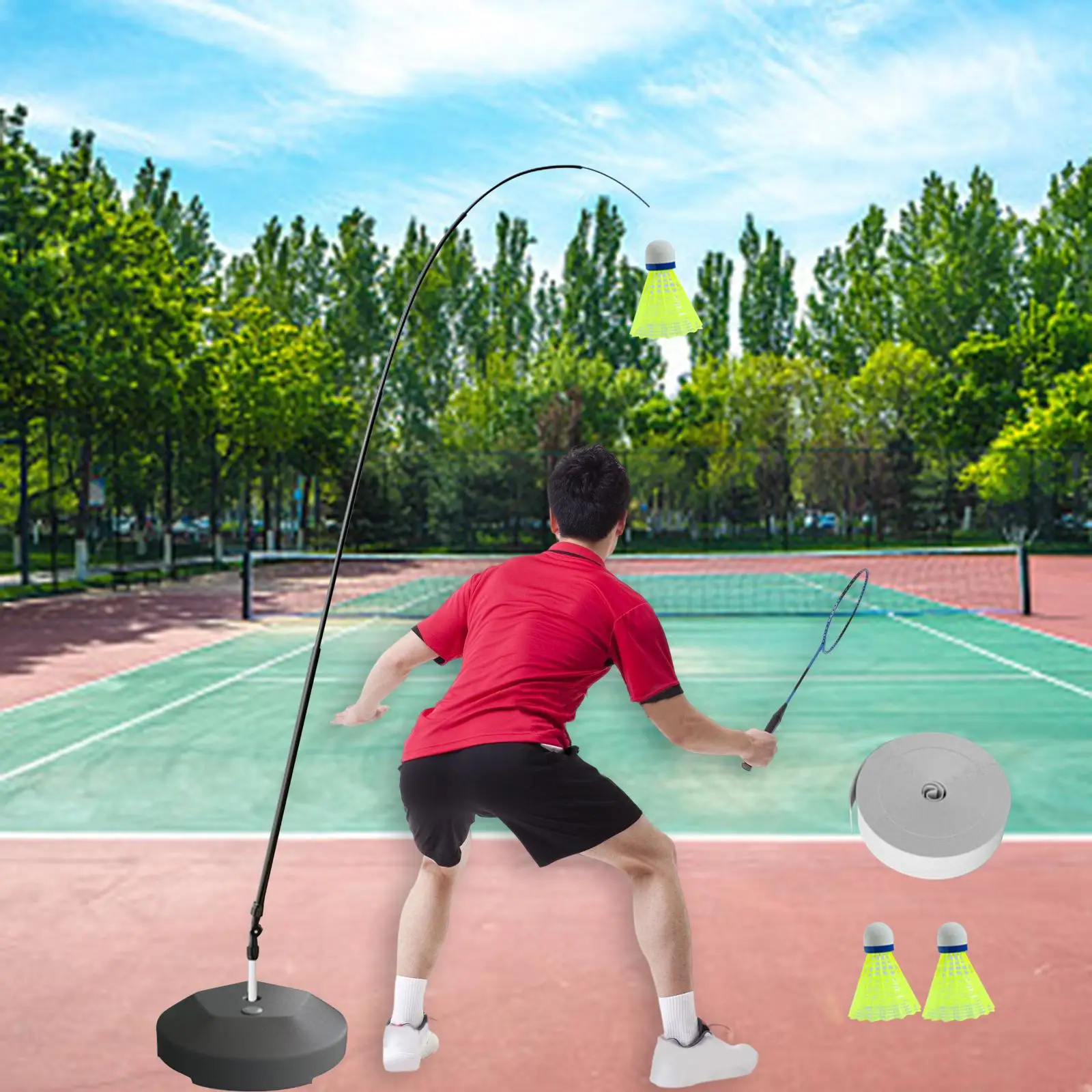 Badminton Trainer Device Tennis Trainer for Adults Self Training