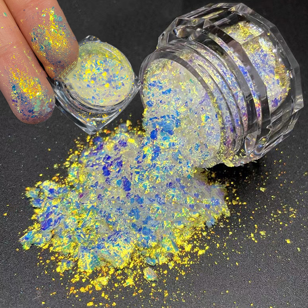 Best of 1Box Aurora Glitter Opal Flakes Nail Powder Holographic Sequins Iridescent Rub Dust Mermaid Chameleon Flakes Manicure Decoration Reviews & Tips